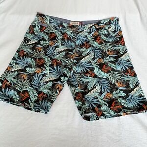 Hudson & Barrow Shorts Size 36 Tropical Birds Of Paradise Camo Hawaiian Resort